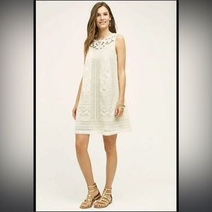 Anthropologie White Sleeveless Sundress Mini